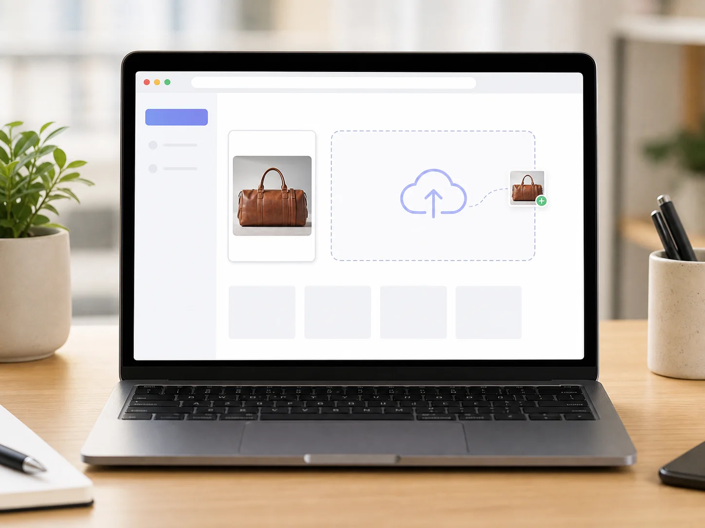 upload product photo before changing background in EzImgEditor