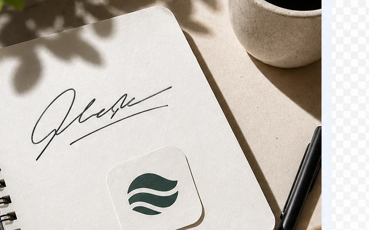 signature and logo background removal before and after for transparent PNG assets before